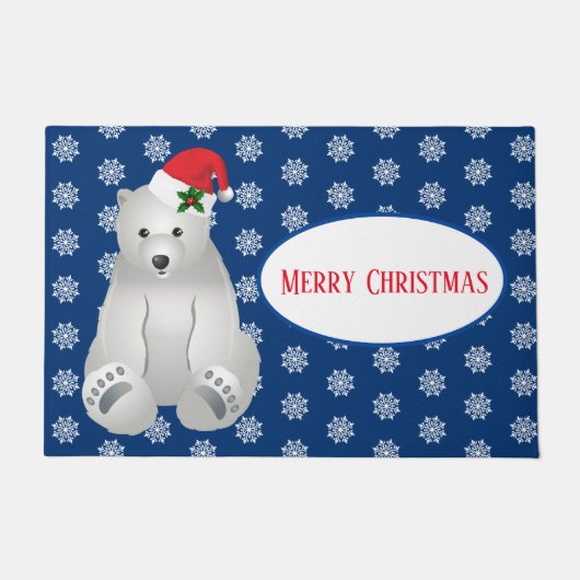 Beer Doormat met kerstpolair Deurmat (Voorkant)