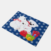 Beer Doormat met kerstpolair Deurmat (Schuin)