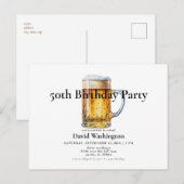 Beer Draft Man 50th Birthday Party Briefkaart (Voorkant / Achterkant)