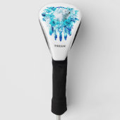 Beer Dreamcatcher Blauwgroen Ice Blue Floral Golfheadcover (Voorkant)