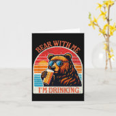 Beer Drink Bier Outdoor Grappig Grizzly Wandelen Kaart (Gele Bloem)