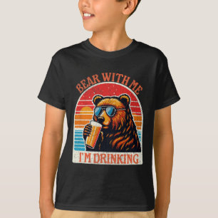 Beer Drink Bier Outdoor Grappig Grizzly Wandelen T-shirt