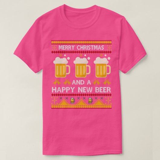 Beer Drink grappige kerstmis Ugly Sweater Beer T-shirt (Design voorkant)