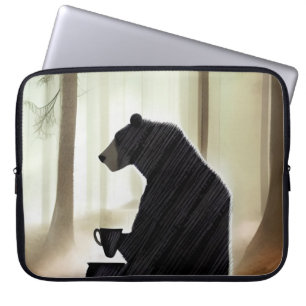 Beer Drink koffie in de Bossen Laptop Sleeve