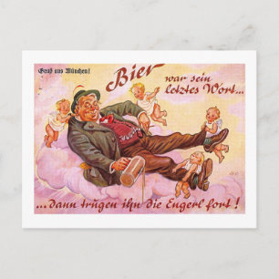 Beer Drink met Angels German  Briefkaart
