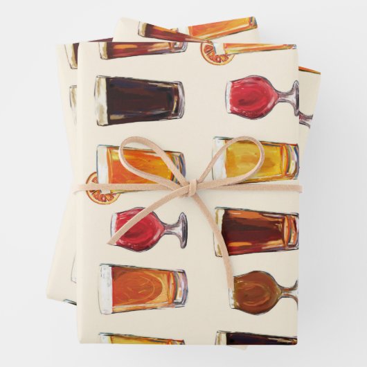 Beer Drink Pattern Mannen Inpakpapier Vel (In situ)