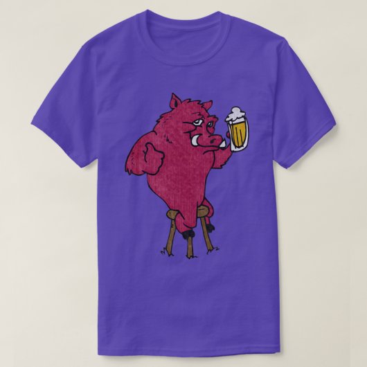 Beer Drink Razorback Hog  T-shirt (Design voorkant)