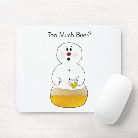 Beer Drink Snowman Mousepad Muismat (Met muis)