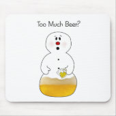 Beer Drink Snowman Mousepad Muismat (Voorkant)