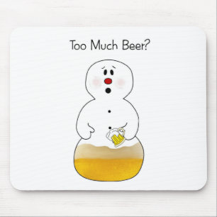Beer Drink Snowman Mousepad Muismat