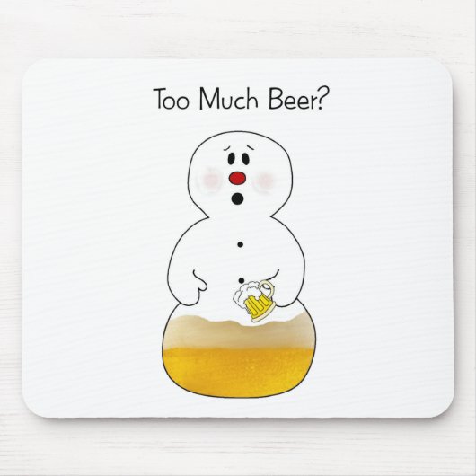 Beer Drink Snowman Mousepad Muismat (Voorkant)
