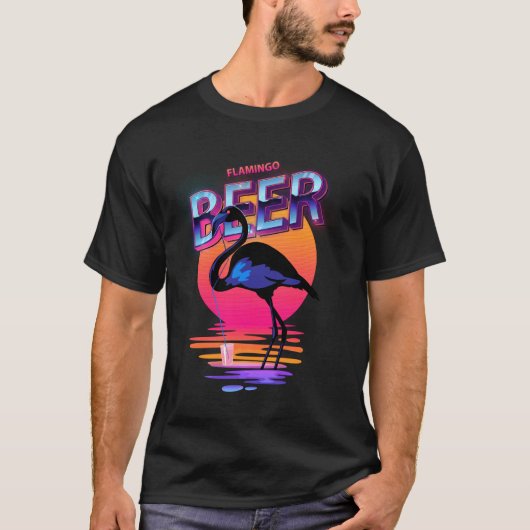  beer Drink zomerroze flamingo T-shirt (Voorkant)