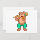 Beer drinkend bij Cricket met cricketbat Briefkaart (Voorkant / Achterkant)