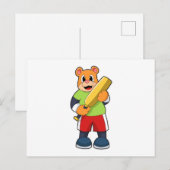 Beer drinkend cricketspeler met cricketbat briefkaart (Voorkant / Achterkant)