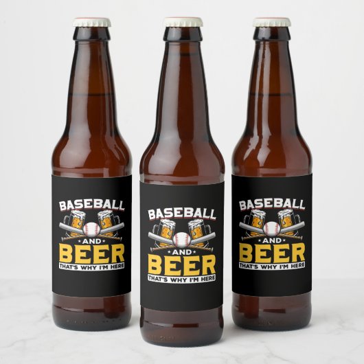 Beer Drinker Baseball Beer Humor Birthday Bier Etiket (Flessen)