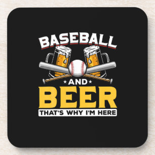 Beer Drinker Baseball Beer Humor Birthday Bier Onderzetter