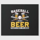 Beer Drinker Baseball Beer Humor Birthday Cadeaupapier (Vlak)