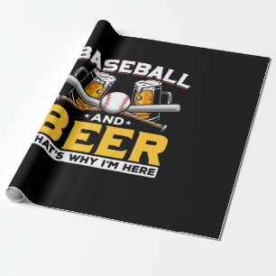 Beer Drinker Baseball Beer Humor Birthday Cadeaupapier