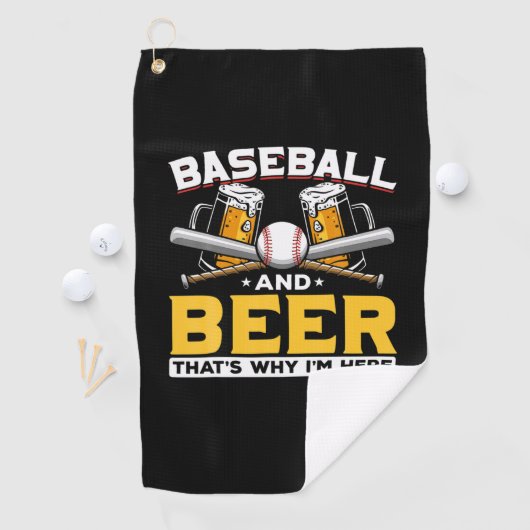 Beer Drinker Baseball Beer Humor Birthday Golfhanddoek (Insitu)