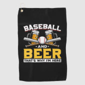 Beer Drinker Baseball Beer Humor Birthday Golfhanddoek (Voorkant)