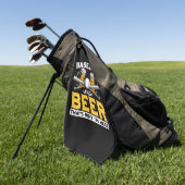 Beer Drinker Baseball Beer Humor Birthday Golfhanddoek (Groen)