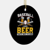 Beer Drinker Baseball Beer Humor Birthday Keramisch Ornament (Rechts)