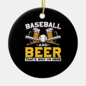 Beer Drinker Baseball Beer Humor Birthday Keramisch Ornament (Voorkant)