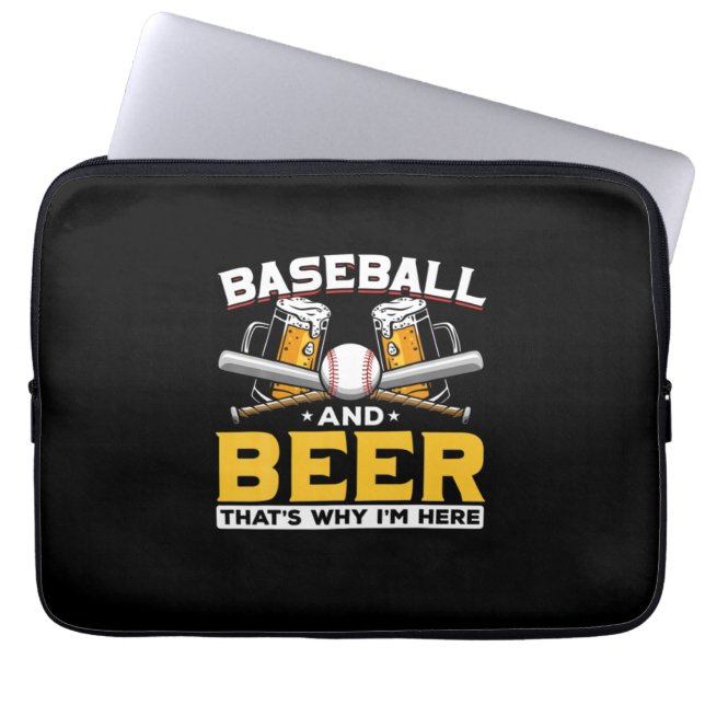 Beer Drinker Baseball Beer Humor Birthday Laptop Sleeve (Voorkant)
