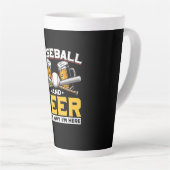 Beer Drinker Baseball Beer Humor Birthday Latte Mok (Rechterhoek)