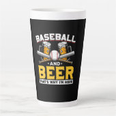 Beer Drinker Baseball Beer Humor Birthday Latte Mok (Voorkant)