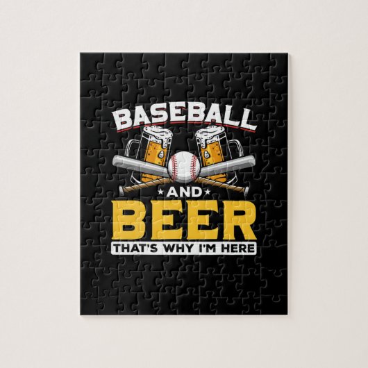 Beer Drinker Baseball Beer Humor Birthday Legpuzzel (Verticaal)