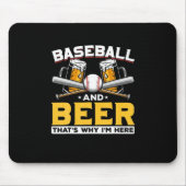 Beer Drinker Baseball Beer Humor Birthday Muismat (Voorkant)