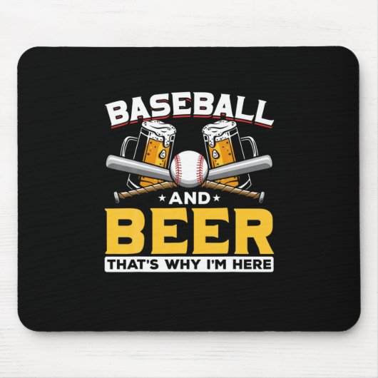 Beer Drinker Baseball Beer Humor Birthday Muismat (Voorkant)
