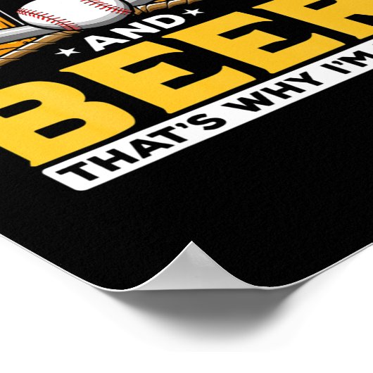 Beer Drinker Baseball Beer Humor Birthday Poster (Hoek)