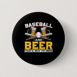 Beer Drinker Baseball Beer Humor Birthday Ronde Button 5,7 Cm