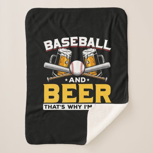Beer Drinker Baseball Beer Humor Birthday Sherpa Deken (Voorkant)