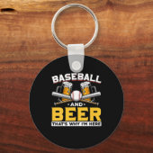 Beer Drinker Baseball Beer Humor Birthday Sleutelhanger (Voorkant)