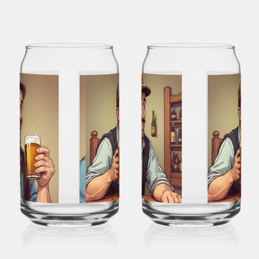 Beer Drinker Blikvorm Glas (Links)