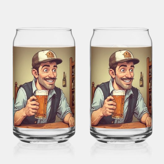 Beer Drinker Blikvorm Glas (Achterkant)