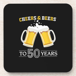 Beer Drinker Cheers and Beers to 50 Years Birthday Bier Onderzetter