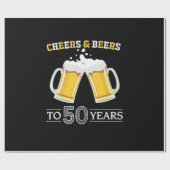 Beer Drinker Cheers and Beers to 50 Years Birthday Cadeaupapier (Vlak)