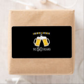Beer Drinker Cheers and Beers to 50 Years Birthday Etiket (Insitu)