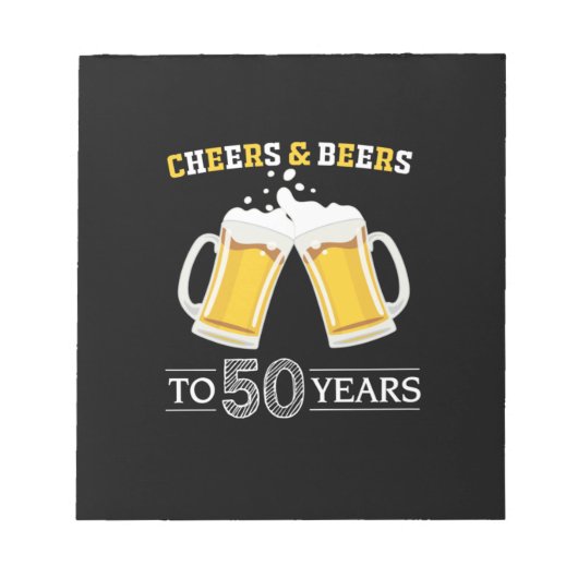 Beer Drinker Cheers and Beers to 50 Years Birthday Notitieblok (Voorkant)