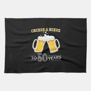 Beer Drinker Cheers and Beers to 50 Years Birthday Theedoek