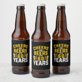 Beer Drinker Cheers And Beers To My 60 Years Birth Bier Etiket (Flessen)