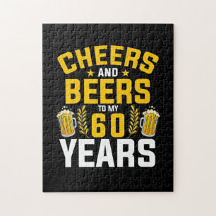 Beer Drinker Cheers And Beers To My 60 Years Birth Legpuzzel