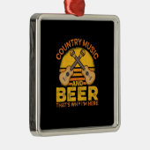 Beer Drinker Country Music And Beer Birthday Metalen Ornament (Rechts)