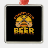 Beer Drinker Country Music And Beer Birthday Metalen Ornament (Voorkant)