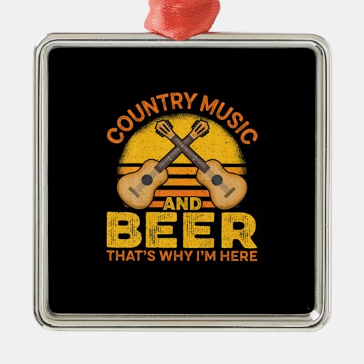 Beer Drinker Country Music And Beer Birthday Metalen Ornament (Voorkant)