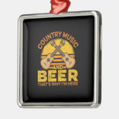 Beer Drinker Country Music And Beer Birthday Metalen Ornament (Links)